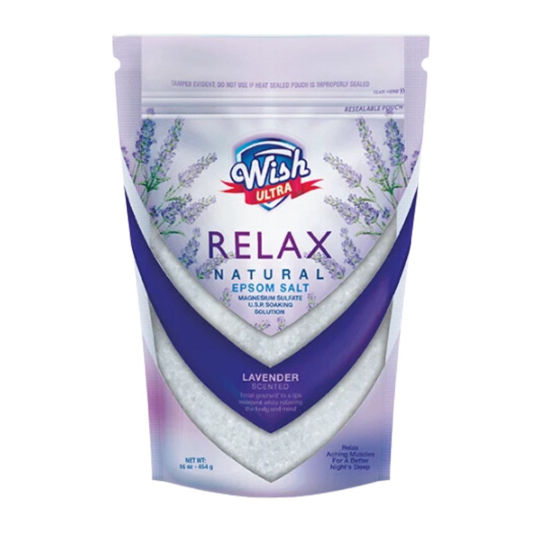 Bulk Order: Wish Epsom Salt 16oz Bag Relax Lavender - (12 Bags of per case)