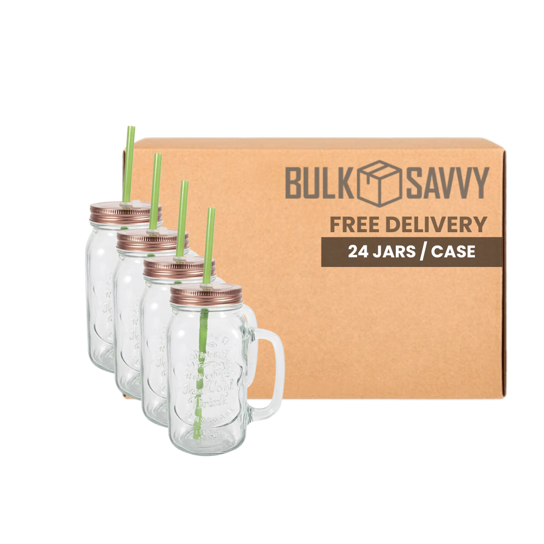 Bulk Order: Splash Mason Jar, 22oz - (24 Jars per case)