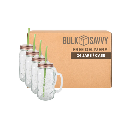 Bulk Order: Splash Mason Jar, 22oz - (24 Jars per case)