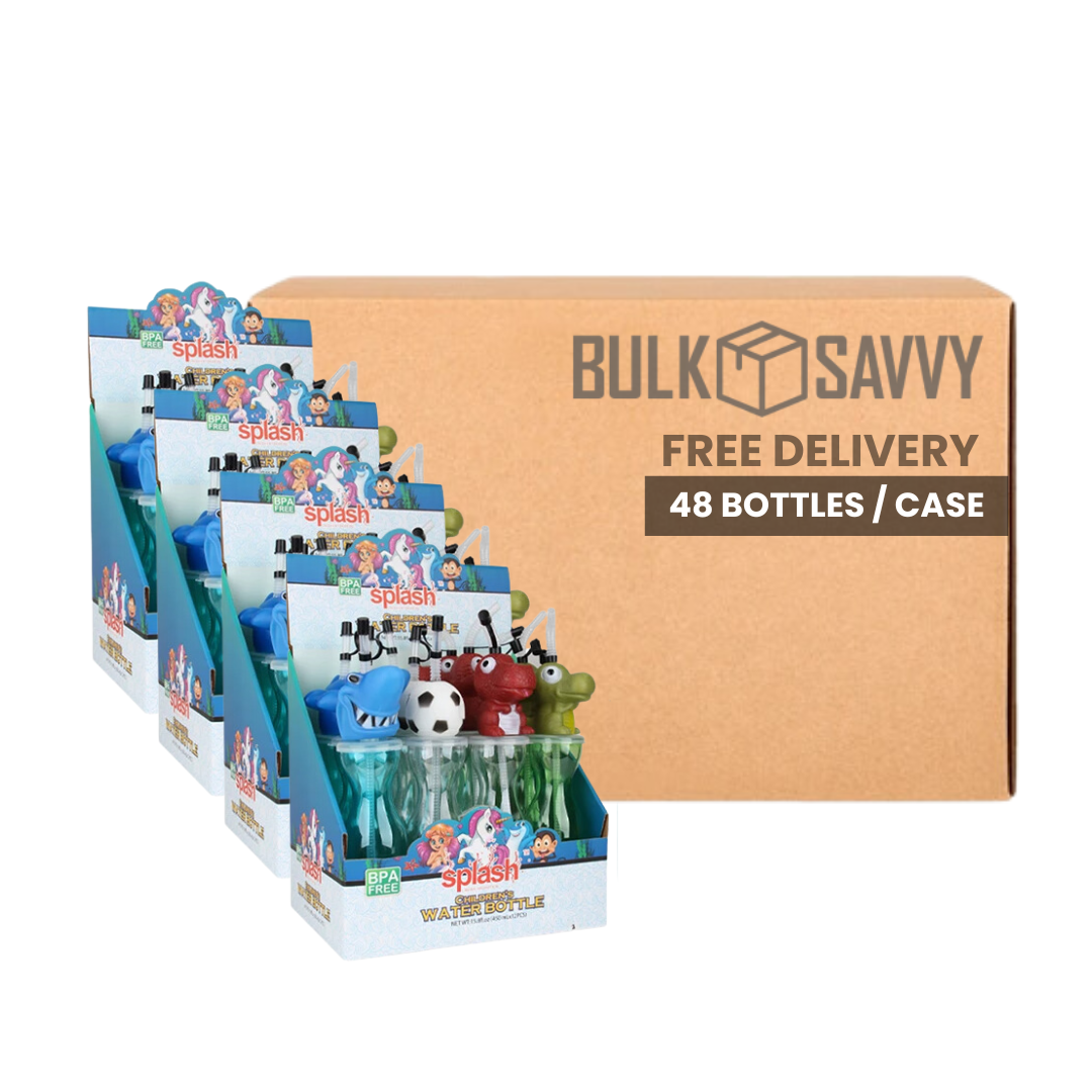 Bulk Order: Splash Children's Plastic Water Bottle for Boys, 15.8oz - (48 Bottles per case)