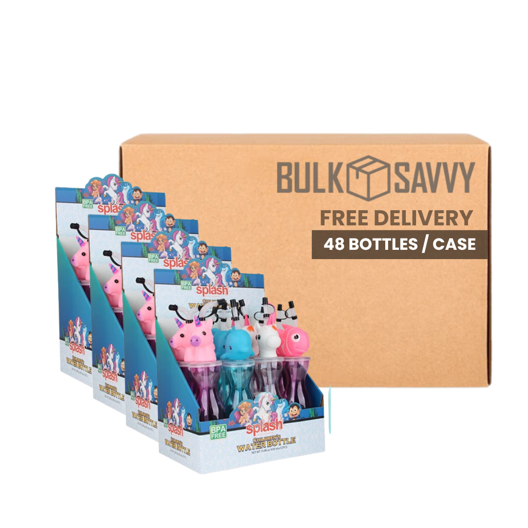 Bulk Order: Splash Children's Plastic Water Bottle for Girls, 15.8oz - (48 bottles per case)