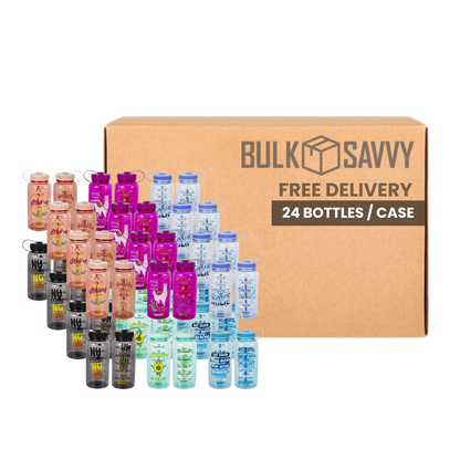 Bulk Order: Splash Printed Motivational Plastic Bottle, 33.8oz - (24 bottles per case)