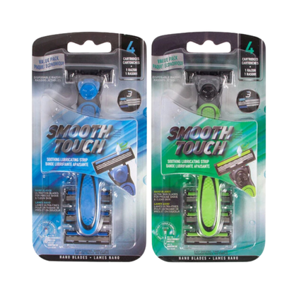 Bulk Order: Smooth Touch Razor Triple Blade 4 Heads - (48 Packs per Case)