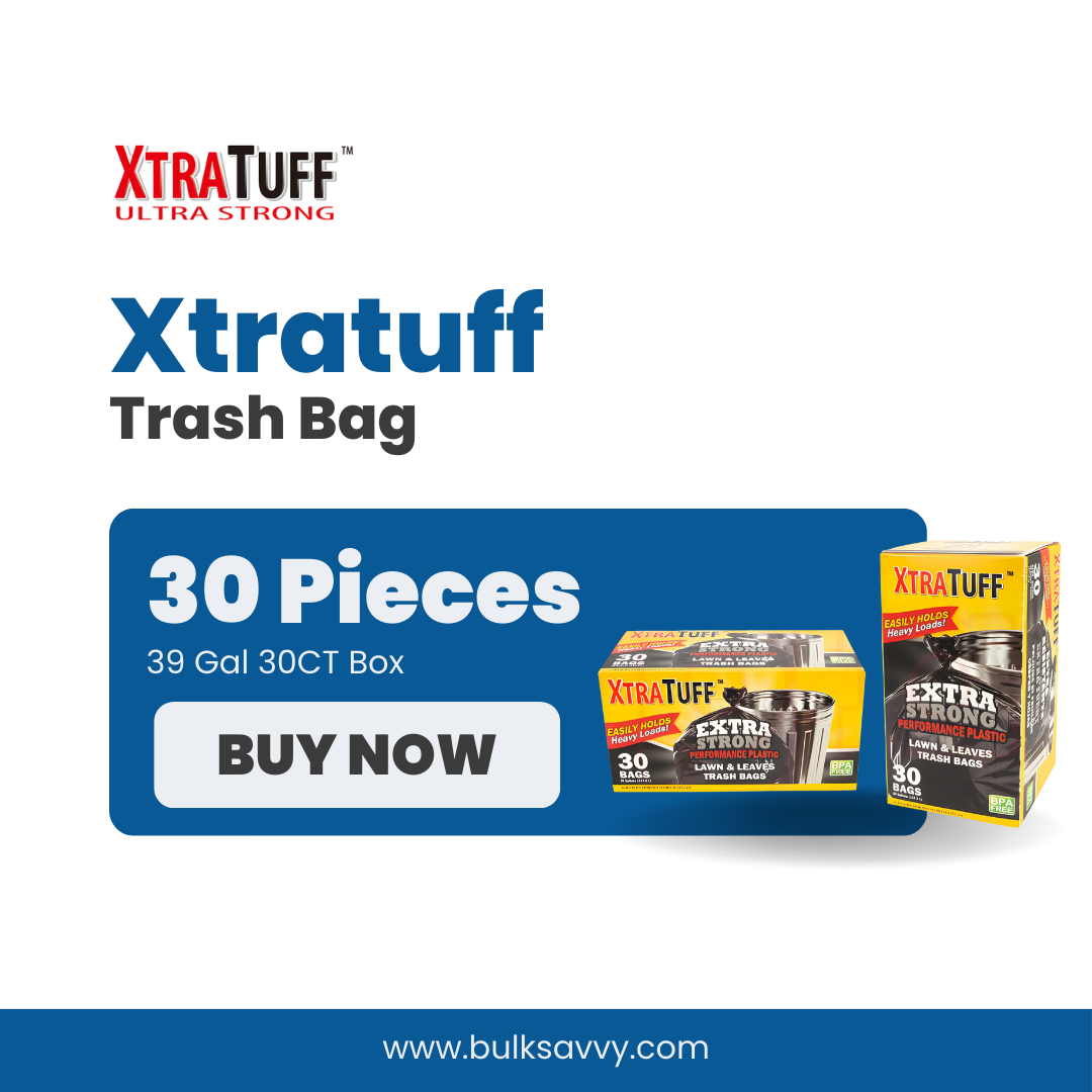 Bulk Order: 360 COUNT, XtraTuff™ Trash Bag 39 Gallon - (12 Boxes of 30 bags per case)