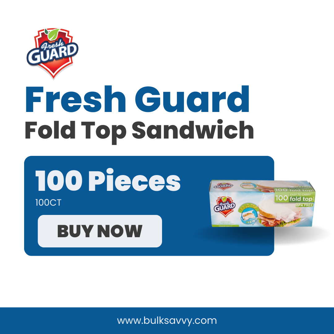 Bulk Order: 2400 COUNT, Fresh Guard Fold Top Sandwich - (24 boxes of 100 sheets per case)