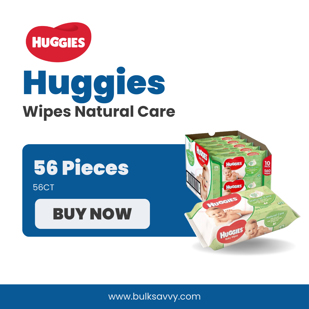 Bulk Order: 560 COUNT, Huggies Wipes Natural Care - (10 packs of 56 wipes per case)