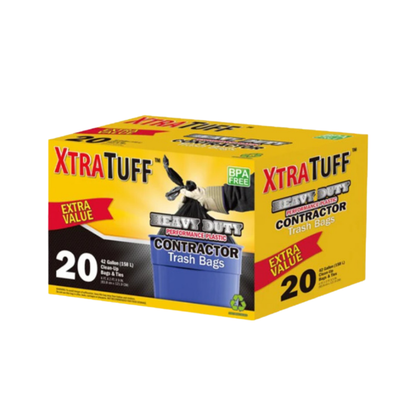 Bulk Order: XtraTuff Trash Bag Contractor Box, 42G 20CT - (6 Boxes per Case)