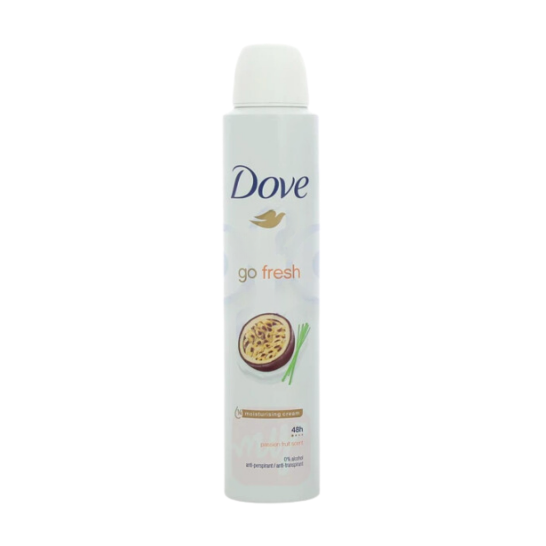 Bulk Order: Dove Body Spray Go Fresh Passion Fruit, 200ml - (6 Bottles per Case)