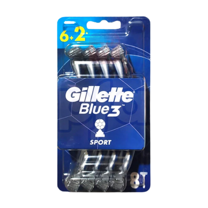 Bulk Order: Gillette Blue 3 Razor Sport, 8CT - (12 Packs per Case)