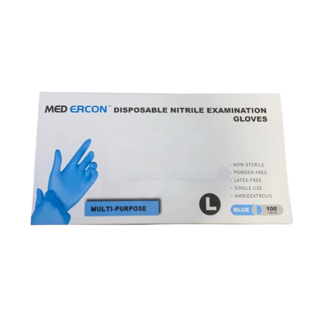 Bulk Order: Med Ercon Nitrile Glove, Small - (10 Boxes of 100 nitrile gloves per Case)