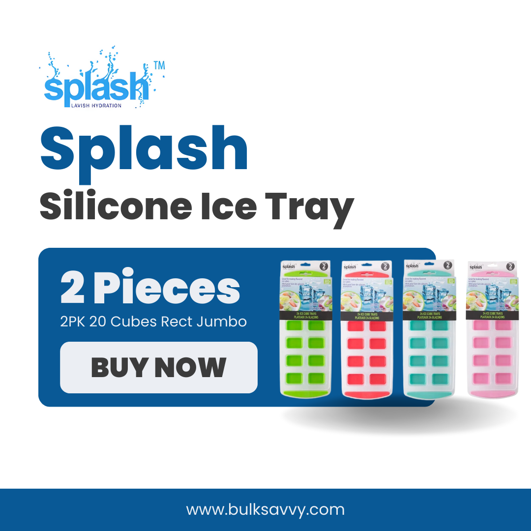 Bulk Order: Splash Rectangular Silicone Ice Tray - (24 packs per case)