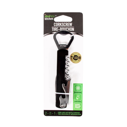 Bulk Order: Ideal Kitchen Stainless Steel Corkscrew - (24 Packs per Case)