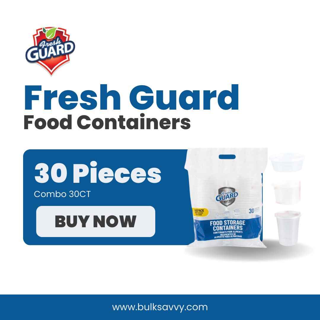 Bulk Order: 360 COUNT, Fresh Guard Food Containers Combo - (12 per packs with  30 pieces of container per case)