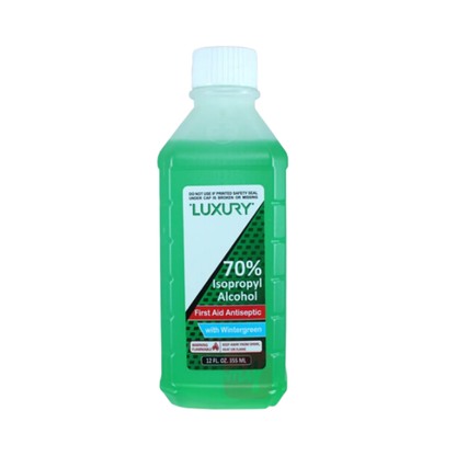 Bulk Order: Luxury Isopropyl Alcohol, 70% 12oz Green - (12 Bottles  per Case)