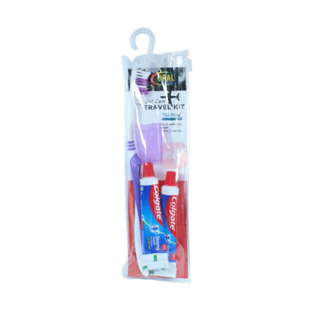 Bulk Order: Oral Fusion Travel Kit, w/ 2 Colgate Toothpaste - (48 Packs per Case)