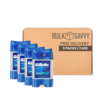 Bulk Order: Gillette AP Deodorant Clear Gel Power Rush, 70ML - (6 Packs per Case)