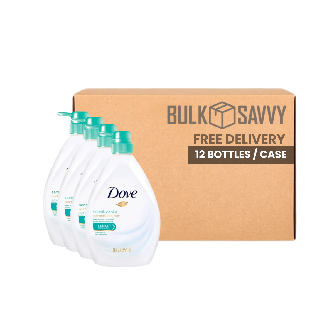 Bulk Order: Dove Body Wash Pump Sensitive Skin, 550ml - (12 Bottles per Case)