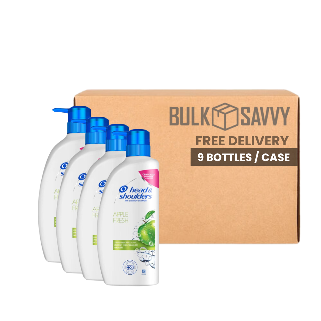 Bulk Order: Head & Shoulders Shampoo w/ Pump Apple Fresh, 480ml - (9 Bottles per Case)