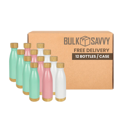 Bulk Order: 12 COUNT, Splash Bottle - Stainless Steel, 15.2oz - (12 bottles per case)