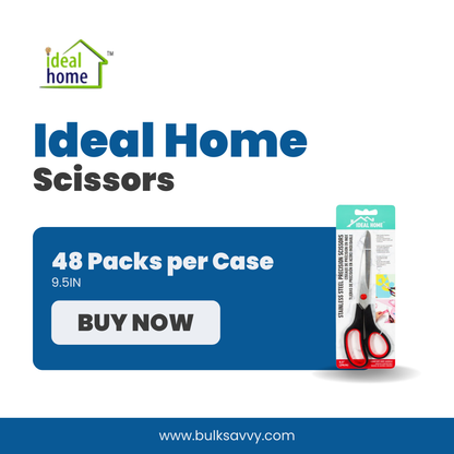 Bulk Order: Ideal Home Scissors, 9.5in - (48 Packs per Case)