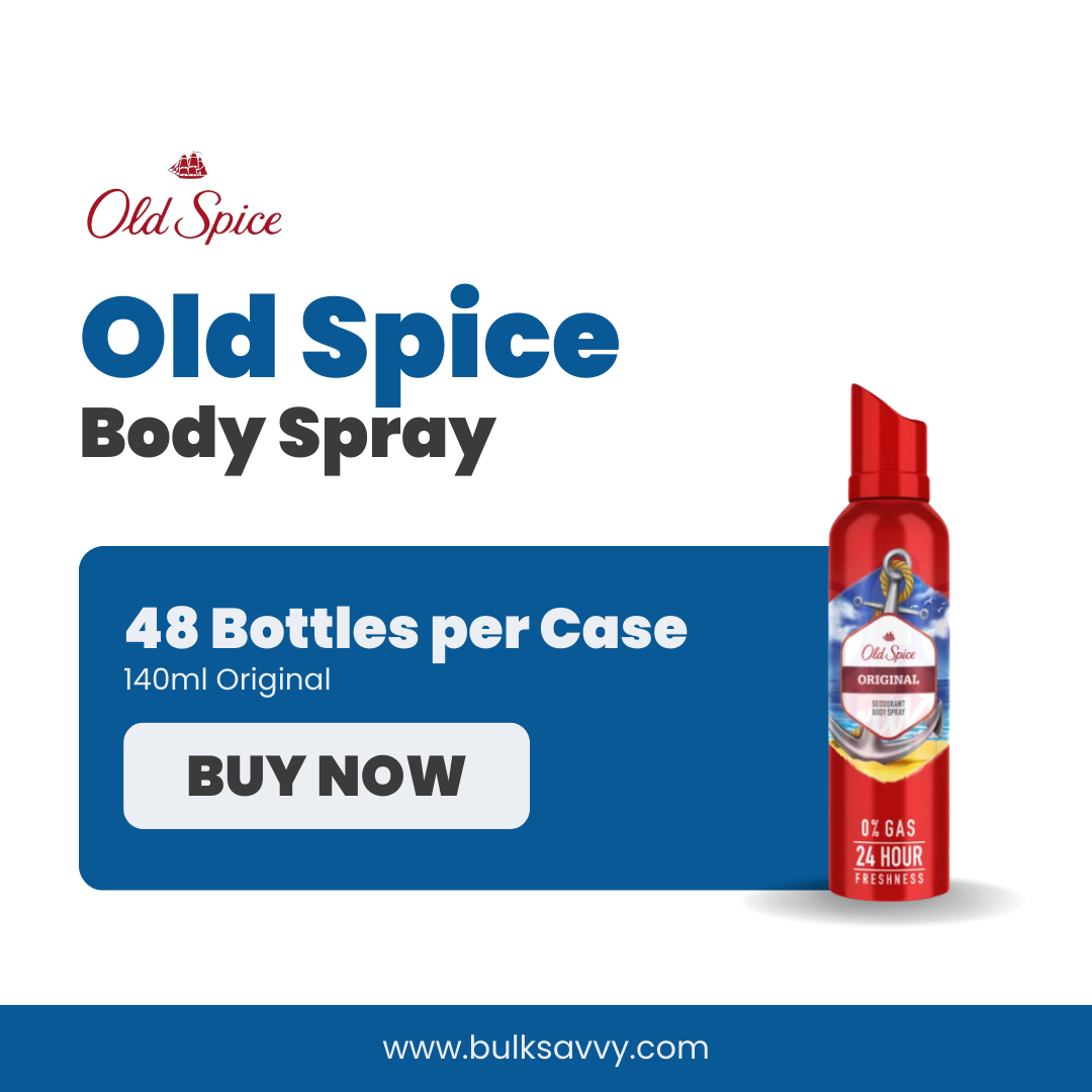 Bulk Order: Old Spice Body Spray Original, 140ml - (48 Bottles per Case)