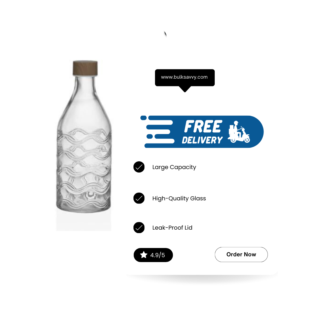 Bulk Order: Splash Glass Water Bottle, 35.5oz - (12 Bottles per case)