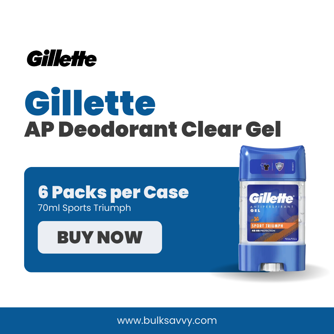 Bulk Order: Gillette AP Deodorant Clear Gel Sports Triumph, 70ML - (6 Packs per Case)