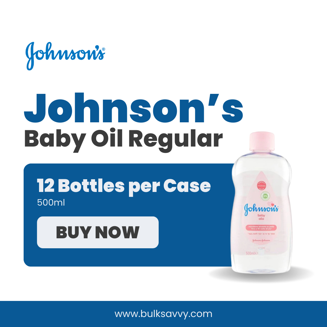 Bulk Order: Johnson’s Baby Oil Regular, 500ML - (12 Bottles per Case)