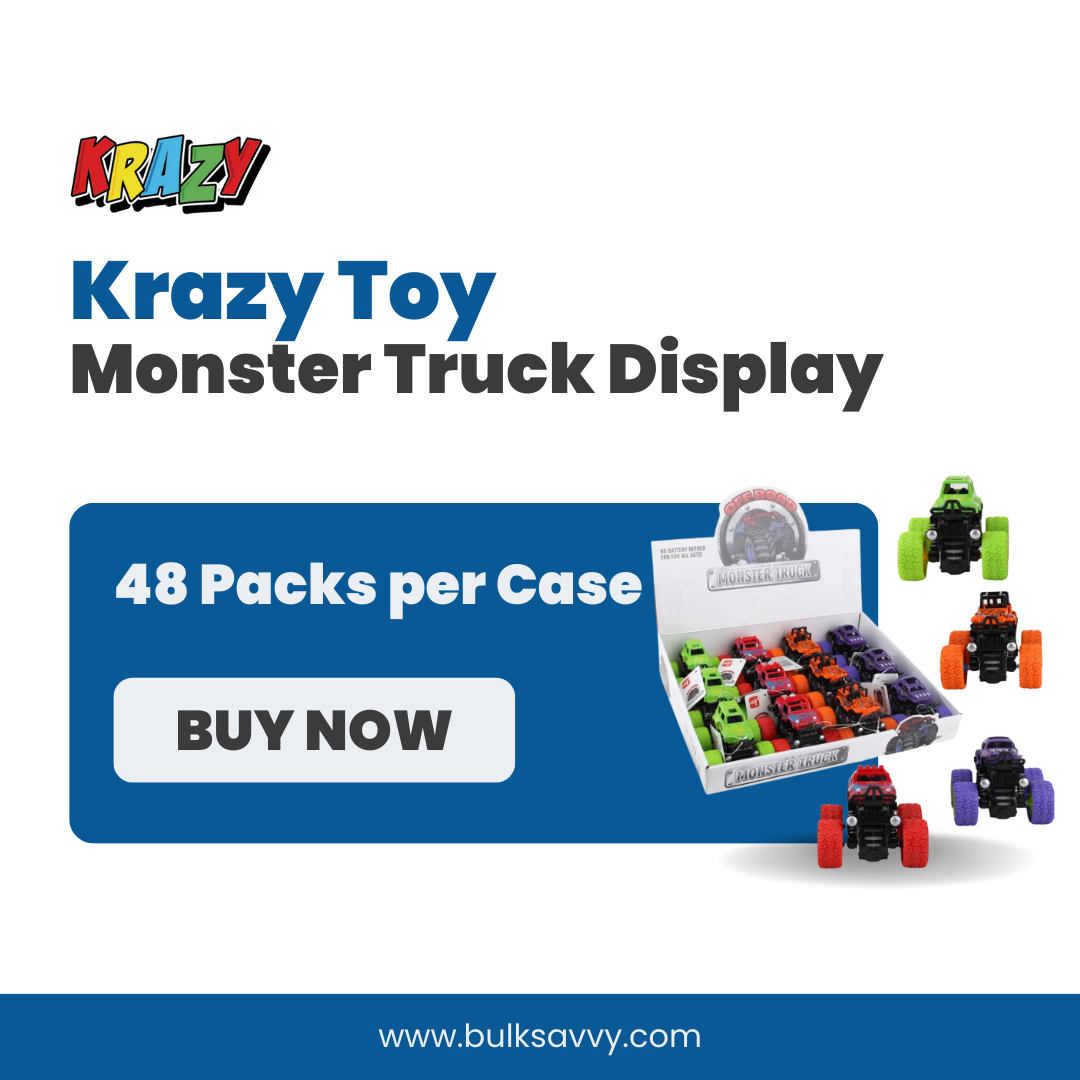 Bulk Order: Krazy Toy Monster Truck Display - (48 Packs per Case)