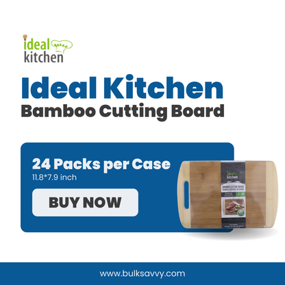 Bulk Order: Ideal Kitchen Bamboo Cutting Board, 11.8*7.9 inch - (24 Packs per Case)