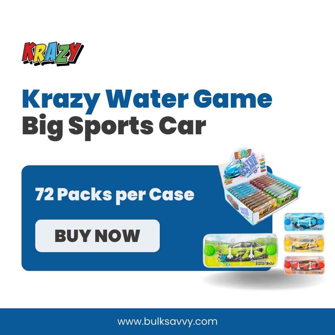 Bulk Order: Krazy Water Game Big Sports Car - (72 Packs per Case)