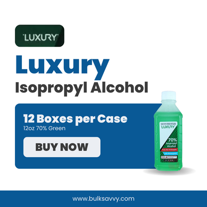 Bulk Order: Luxury Isopropyl Alcohol, 70% 12oz Green - (12 Bottles  per Case)