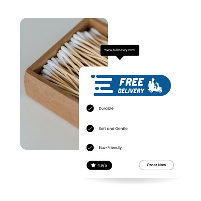 Bulk Order: Wish Cotton Swabs Wood - (24 Boxes of 600 swabs each per case)