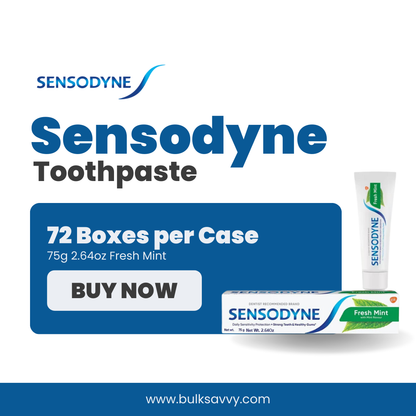 Bulk Order: Sensodyne Toothpaste Fresh Mint, 75g, 2.64oz - (72 Boxes per Case)