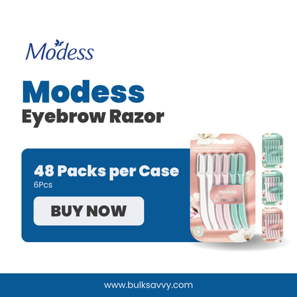 Bulk Order: Modess Eyebrow Razor, 6Pack - (48 Packs per Case)