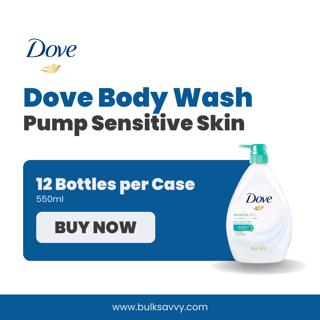 Bulk Order: Dove Body Wash Pump Sensitive Skin, 550ml - (12 Bottles per Case)