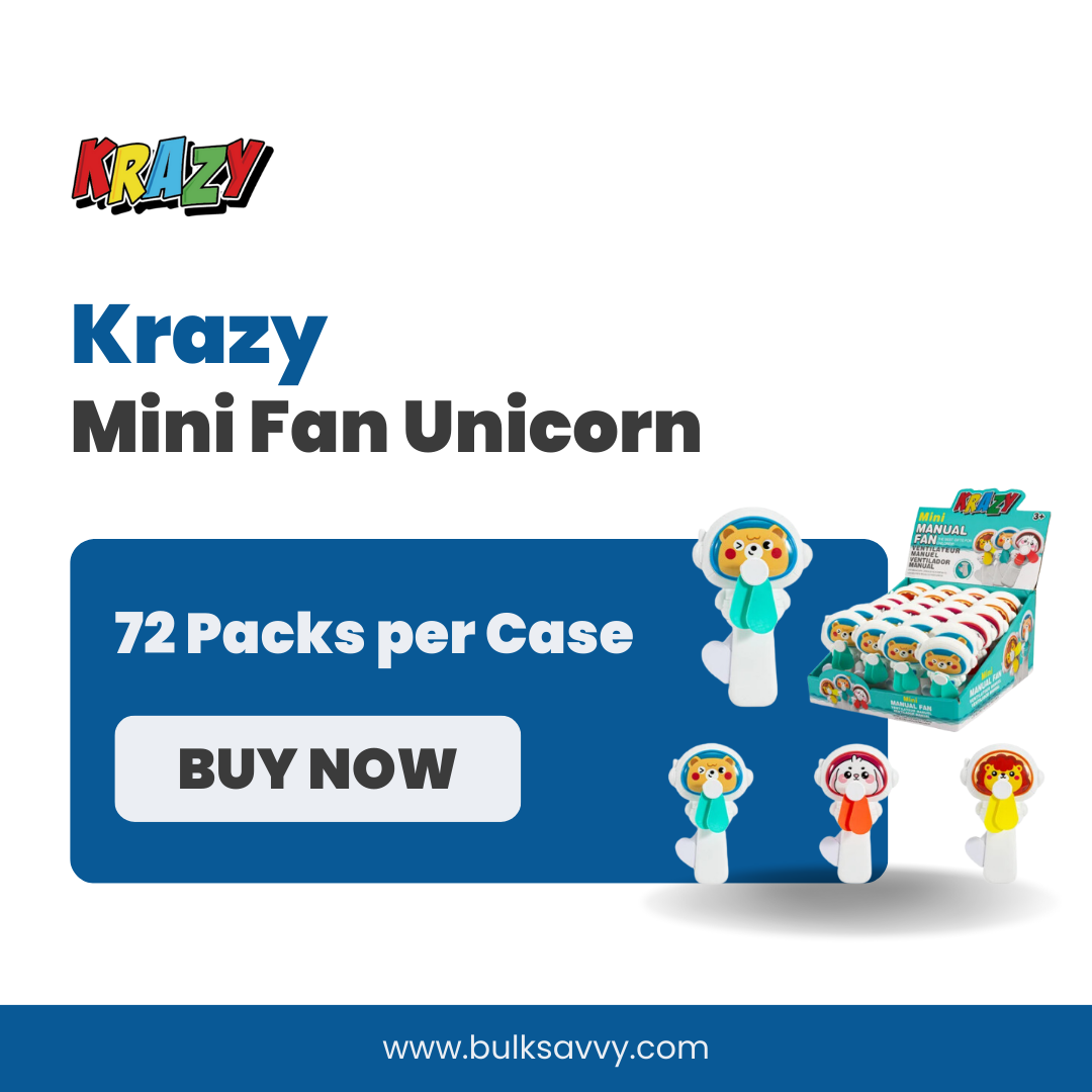 Bulk Order: Krazy Mini Fan Astronaut Animals - (72 Packs per Case)