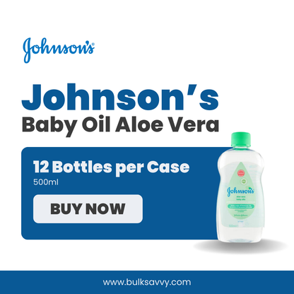 Bulk Order: Johnson’s Baby Oil Aloe Vera, 500ML - (12 Bottles per Case)