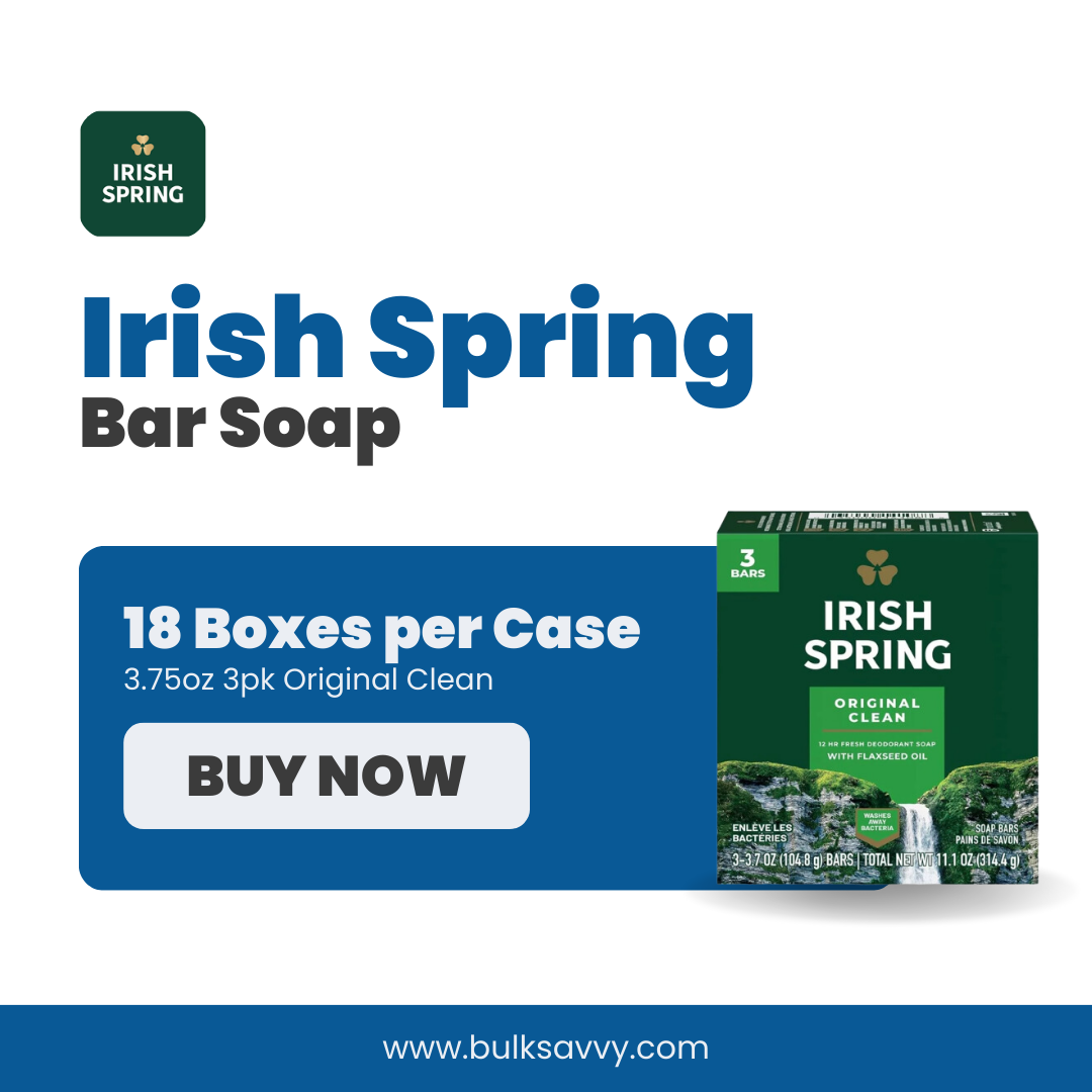 Bulk Order: Irish Spring Bar Soap Original Clean, 3.75oz, 3pack - (18 Boxes per Case)