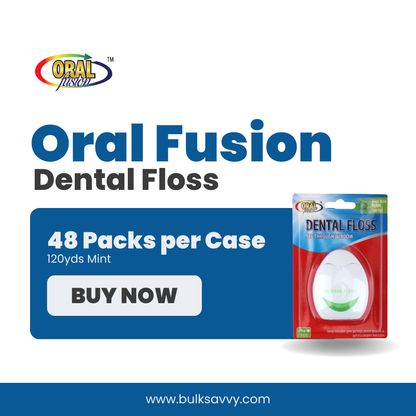 Bulk Order: Oral Fusion Dental Floss Mint, 120yds - (48 Packs per Case)