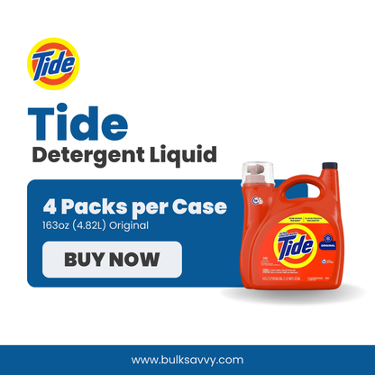 Bulk Order: Tide Detergent Liquid Original, 163oz (4.82L) - (4 Bottles per Case)