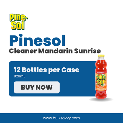 Bulk Order: Pinesol Cleaner Mandarin Sunrise, 828mL - (12 Bottles per Case)