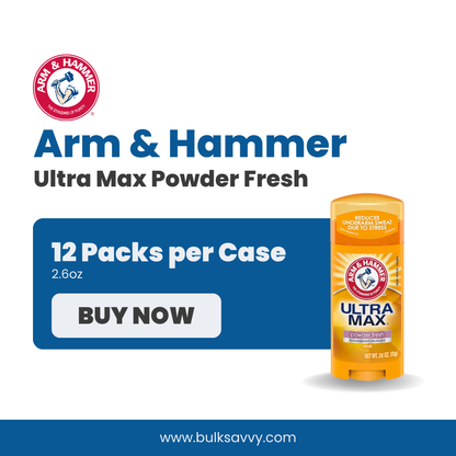 Bulk Order: Arm & Hammer Ultra Max Powder Fresh, 2.6oz - (12 Packs per Case)