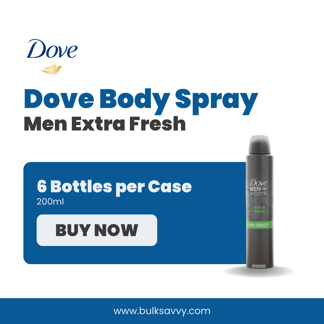 Bulk Order: Dove Body Spray Men Extra Fresh, 200ml - (6 Bottles per Case)