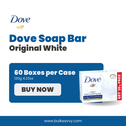 Bulk Order: Dove Soap Bar Original White, 120g 4.23oz - (60 Boxes per Case)