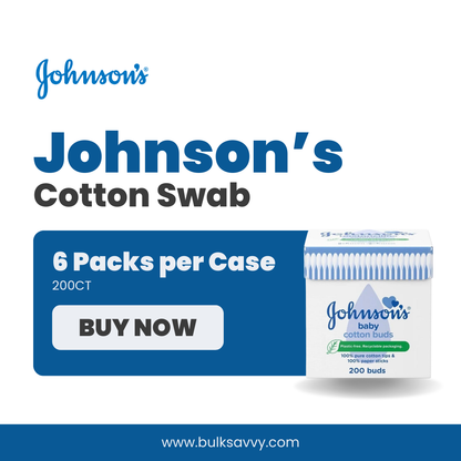 Bulk Order: Johnson’s Cotton Swab, 200CT - (6 Packs per Case)