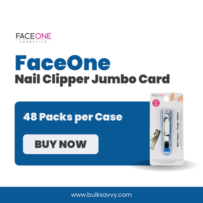 Bulk Order: FaceOne Nail Clipper Jumbo Card - (48 Packs per Case)