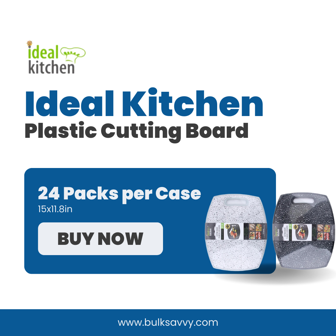 Bulk Order: Ideal Kitchen Plastic Cutting Board, 15x11.8in - (24 Packs per Case)