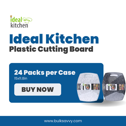 Bulk Order: Ideal Kitchen Plastic Cutting Board, 15x11.8in - (24 Packs per Case)