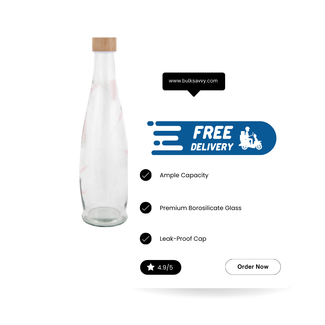 Bulk Order: Splash Glass Water Bottle, 33.47oz - (12 Bottles per case)